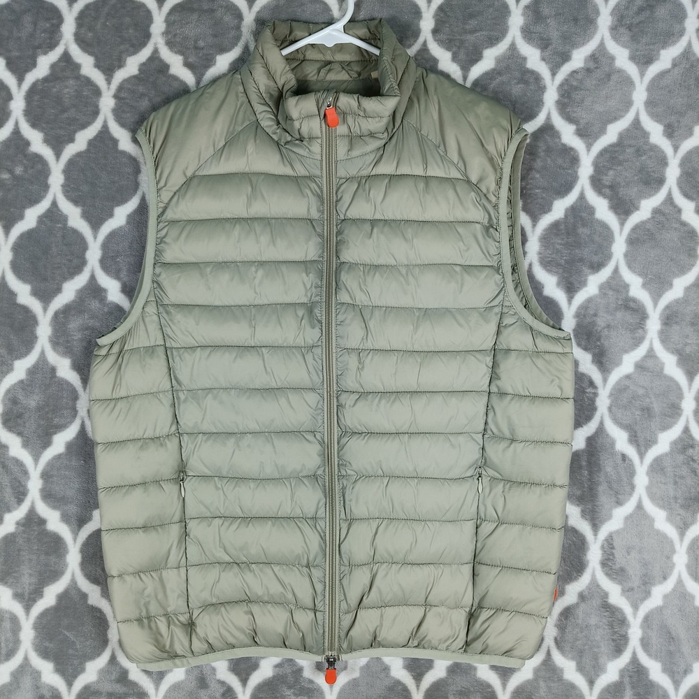 Save‎ The Duck Puffer Vest Men M Tan Ultra Light Adam PLUMTECH